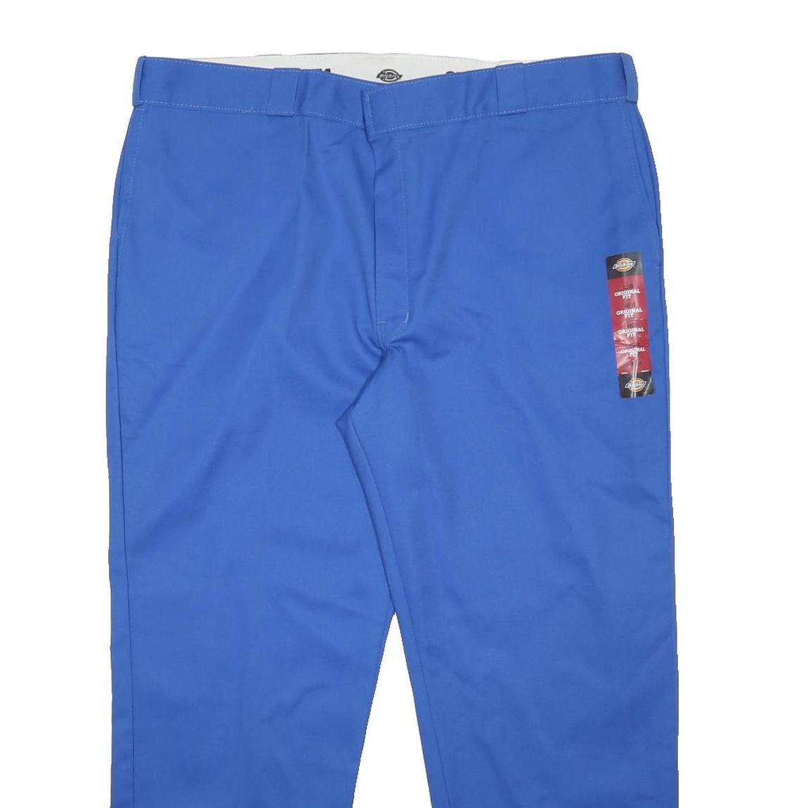DICKIES Mens Regular Blue Cotton Blend Trousers W44 L30 Zip Closure Workwear