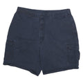 DICKIES Mens Cargo Blue & Navy Cotton Blend Twill Shorts XL W34 Button Pocket