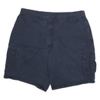DICKIES Mens Cargo Blue & Navy Cotton Blend Twill Shorts XL W34 Button Pocket