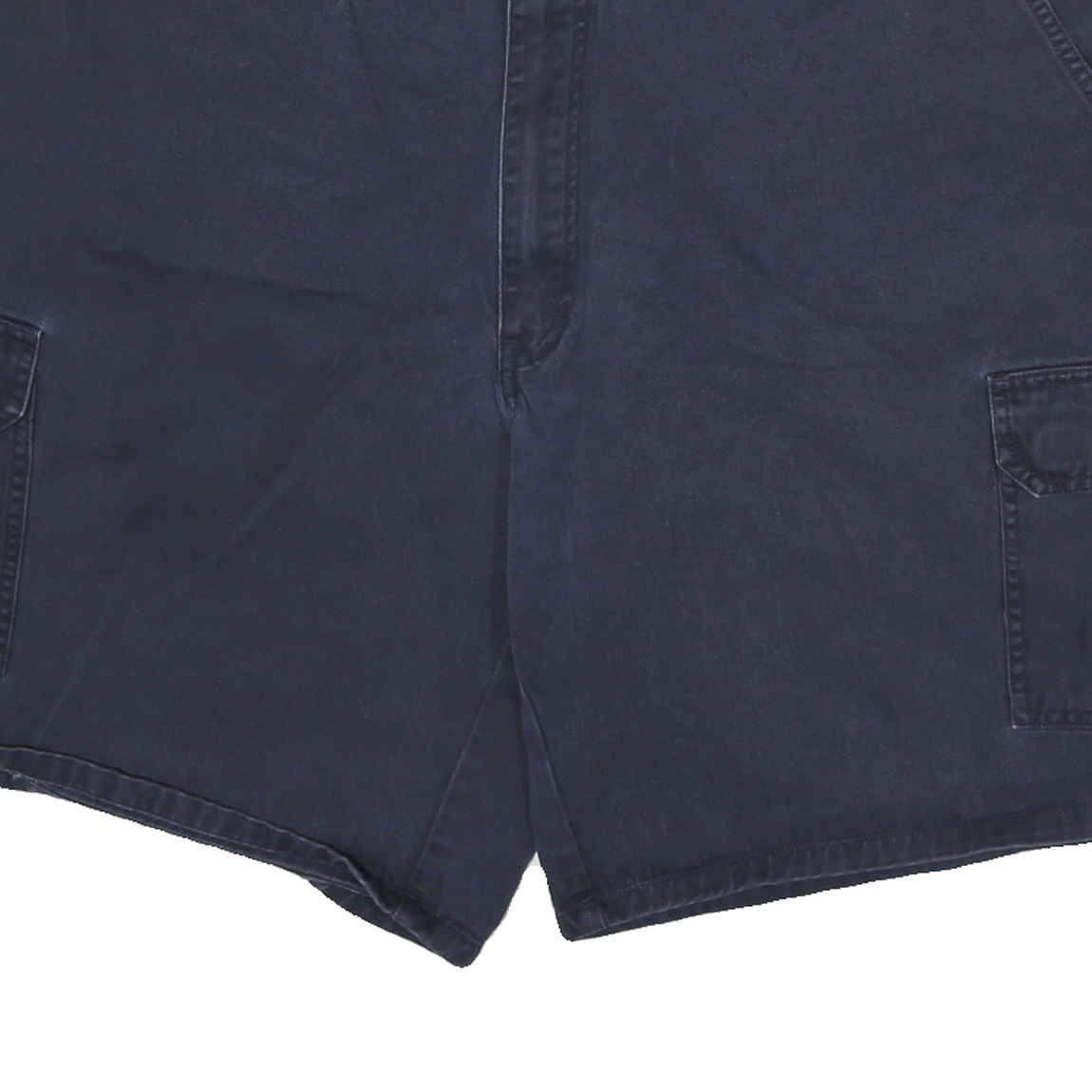 DICKIES Mens Cargo Blue & Navy Cotton Blend Twill Shorts XL W34 Button Pocket