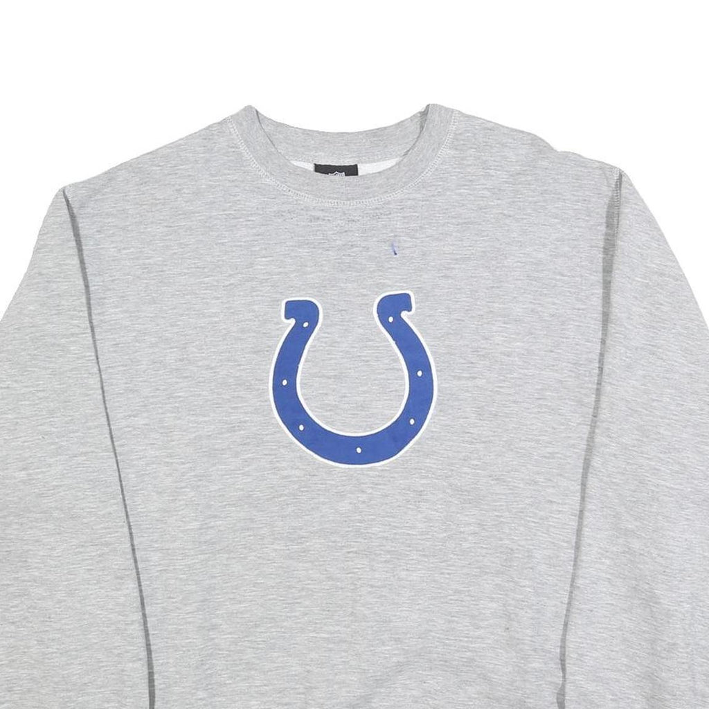 NFL Mens Grey Cotton Blend Crew Neck L Sweatshirt Horseshoe Logo Pullover