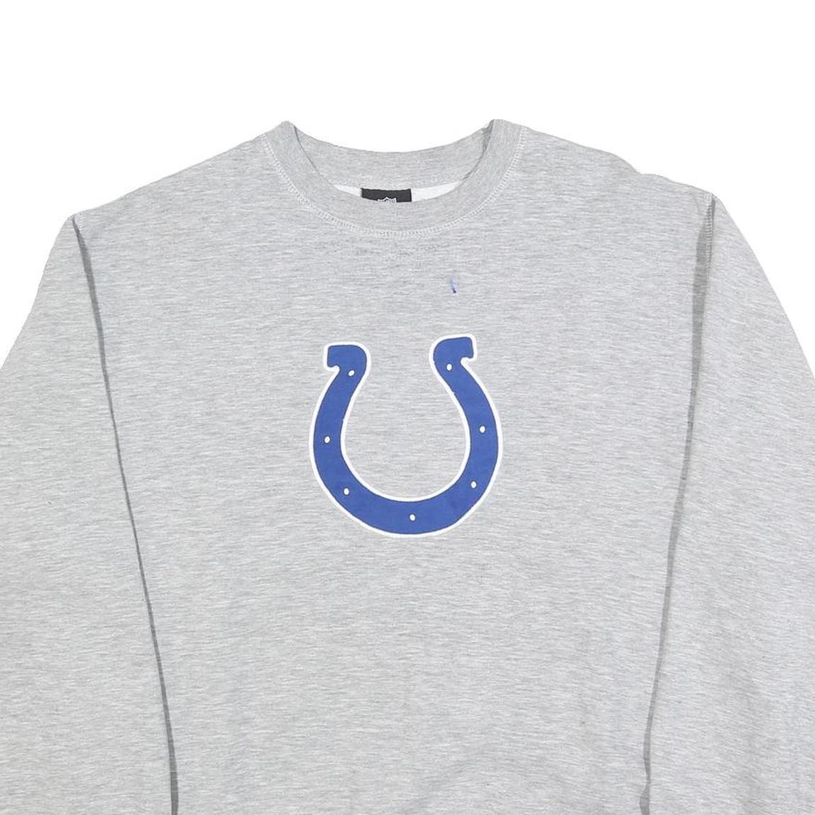 NFL Mens Grey Cotton Blend Crew Neck L Sweatshirt Horseshoe Logo Pullover