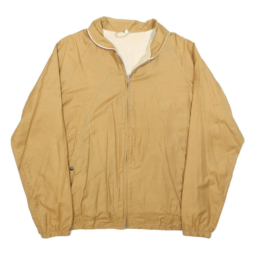 JACK'S Mens Beige Cotton Blend Zip Jacket M Plain Casual Lightweight