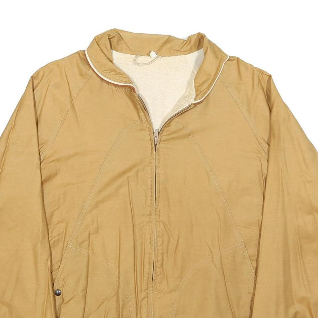 JACK'S Mens Beige Cotton Blend Zip Jacket M Plain Casual Lightweight