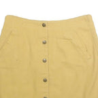 MIAMI Mens Beige Cotton Blend Mini Skirt Button Closure Casual Pocketed Size S