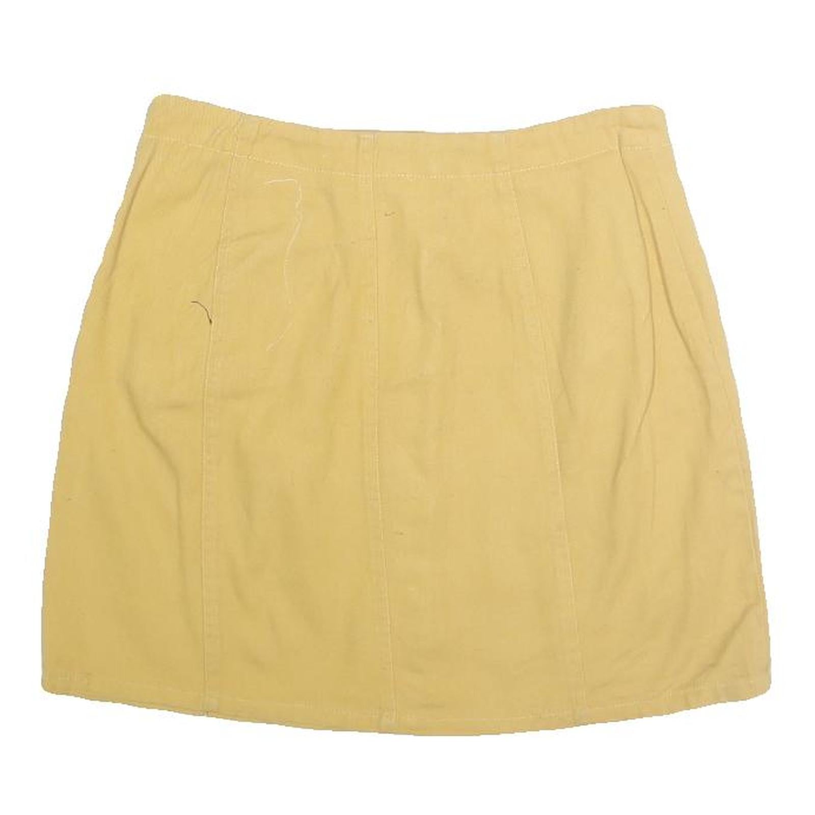 MIAMI Mens Beige Cotton Blend Mini Skirt Button Closure Casual Pocketed Size S