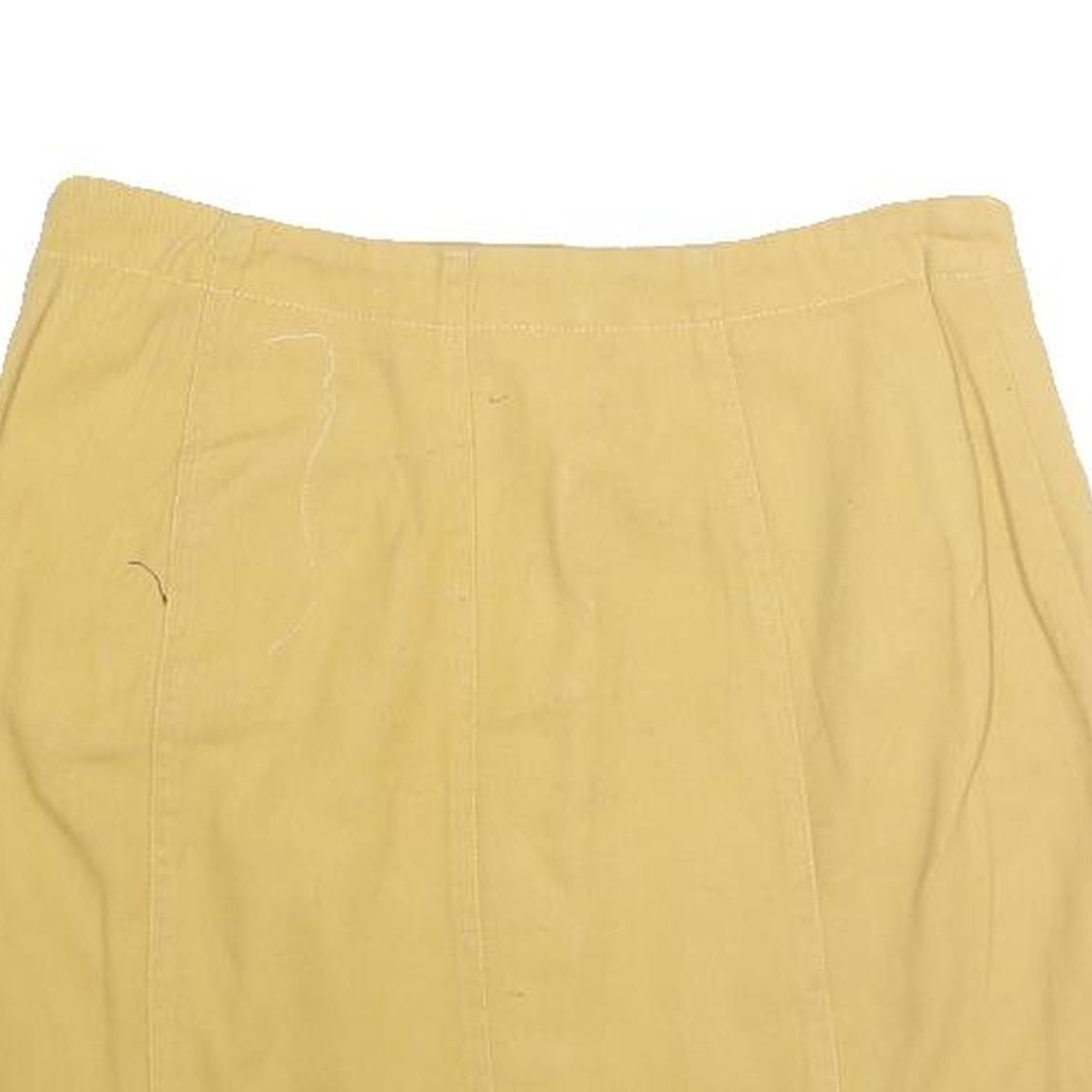 MIAMI Mens Beige Cotton Blend Mini Skirt Button Closure Casual Pocketed Size S