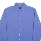 HUGO BOSS Mens Blue Classic Cotton Shirt L Long Sleeve Button Shirt