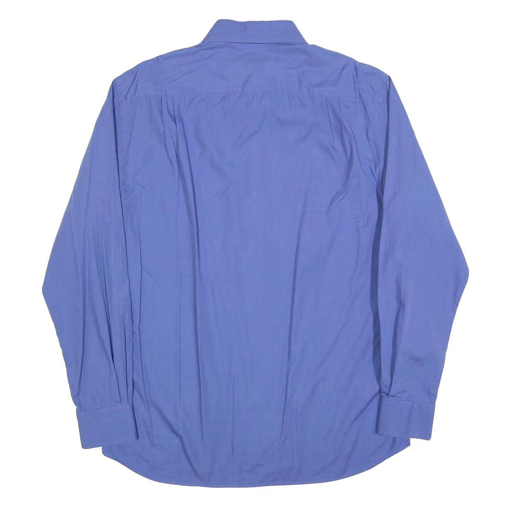 HUGO BOSS Mens Blue Classic Cotton Shirt L Long Sleeve Button Shirt