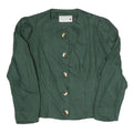 DORIS ULBRICH Womens Green Coach Jacket M Linen Woven Plain Button Closure Long