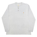 CARHARTT Mens Grey Long Sleeve Henley Neck T-Shirt Cotton Blend L Pocket