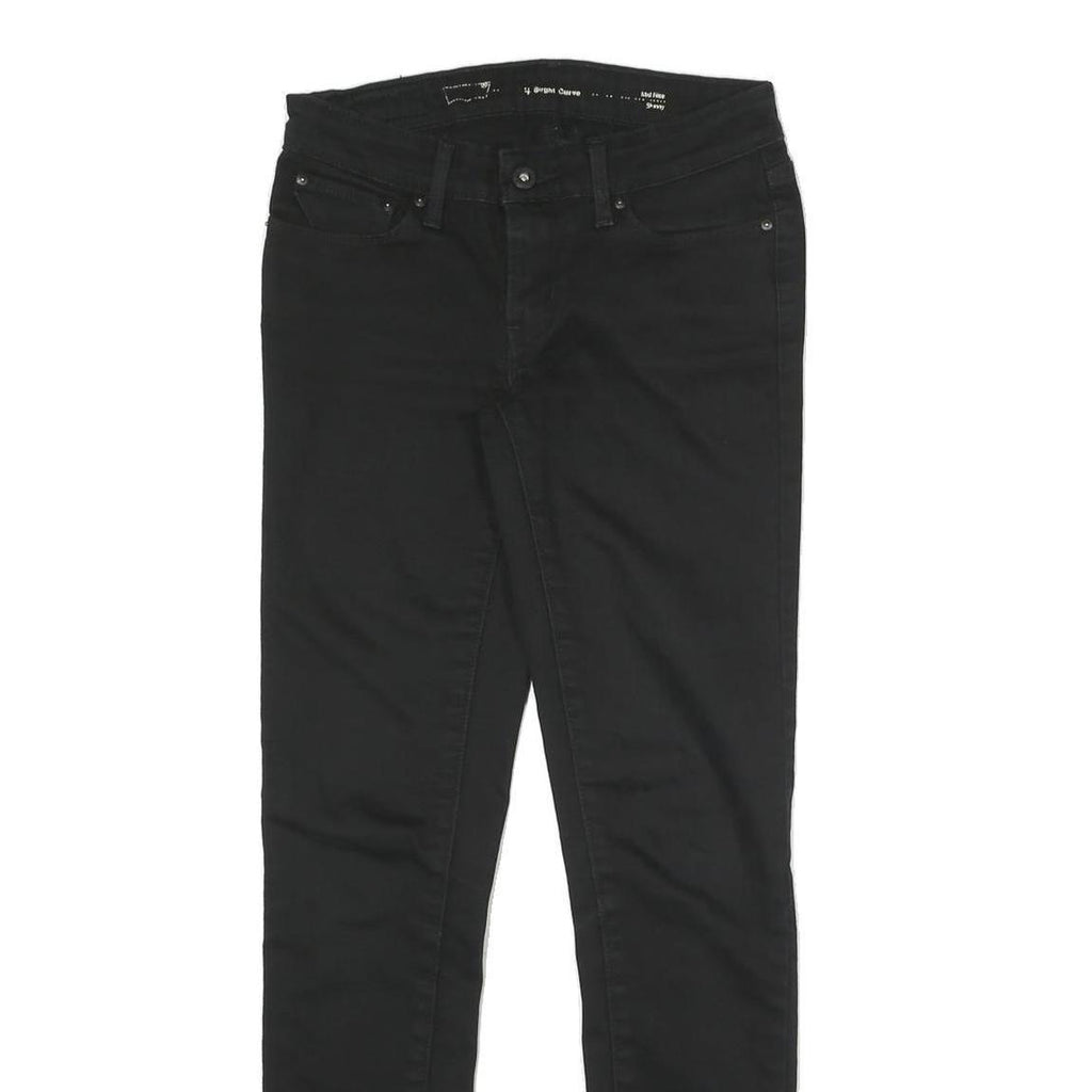 LEVI'S Womens Black Slim Skinny Denim Jeans Cotton Blend W26 L27 Stretch Zip