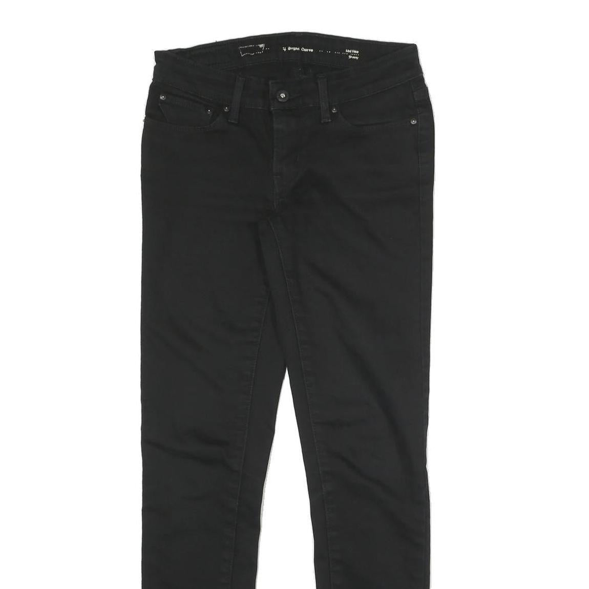 LEVI'S Womens Black Slim Skinny Denim Jeans Cotton Blend W26 L27 Stretch Zip