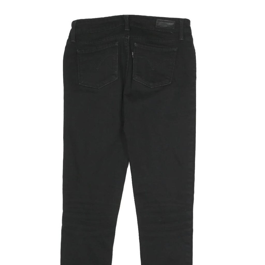 LEVI'S Womens Black Slim Skinny Denim Jeans Cotton Blend W26 L27 Stretch Zip