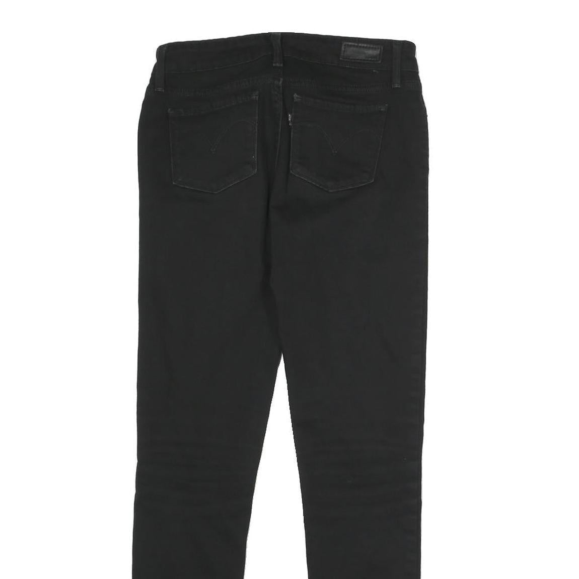 LEVI'S Womens Black Slim Skinny Denim Jeans Cotton Blend W26 L27 Stretch Zip