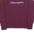 CHAMPION Womens Maroon Sweatshirt Crew Neck M Embroidered Logo Comfort Fit