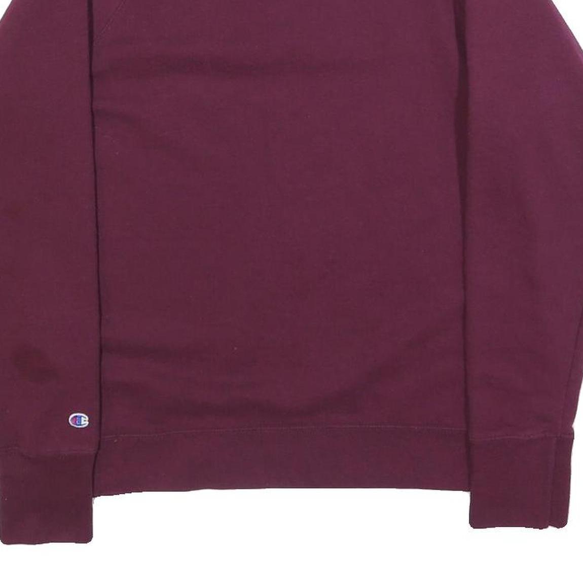 CHAMPION Womens Maroon Sweatshirt Crew Neck M Embroidered Logo Comfort Fit
