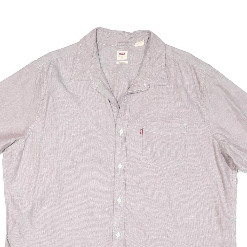 LEVI'S Mens Light Grey Cotton Blend Shirt 2XL Casual Button-Up Pocket