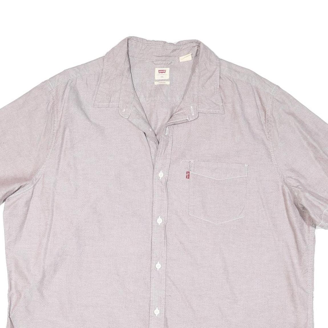 LEVI'S Mens Light Grey Cotton Blend Shirt 2XL Casual Button-Up Pocket
