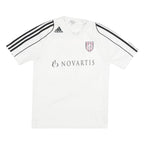 ADIDAS Mens White & Black FC Nordstern Graphic T-Shirt S Short Sleeve V-Neck
