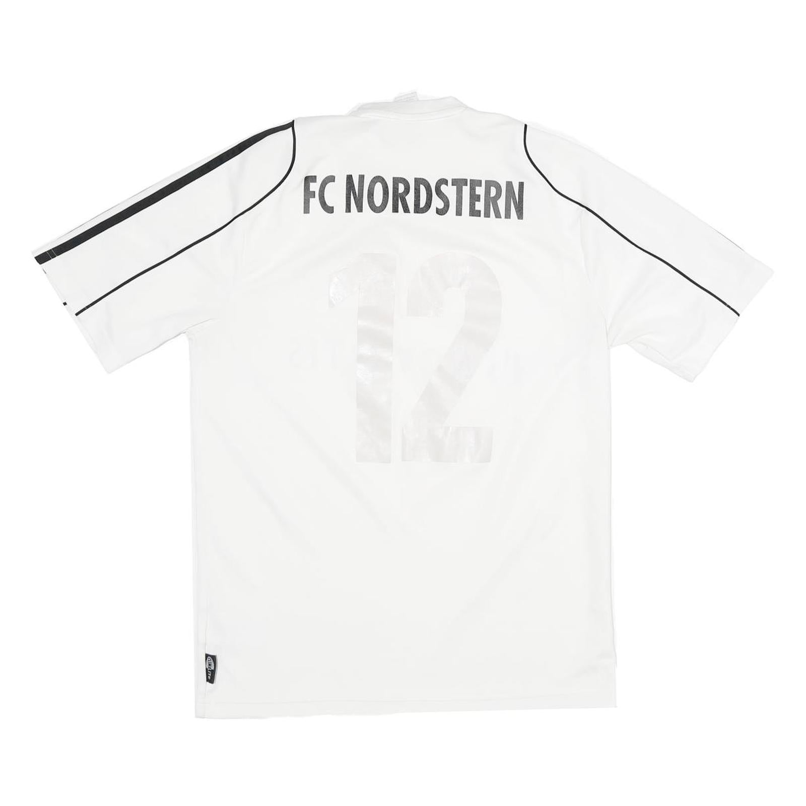 ADIDAS Mens White & Black FC Nordstern Graphic T-Shirt S Short Sleeve V-Neck