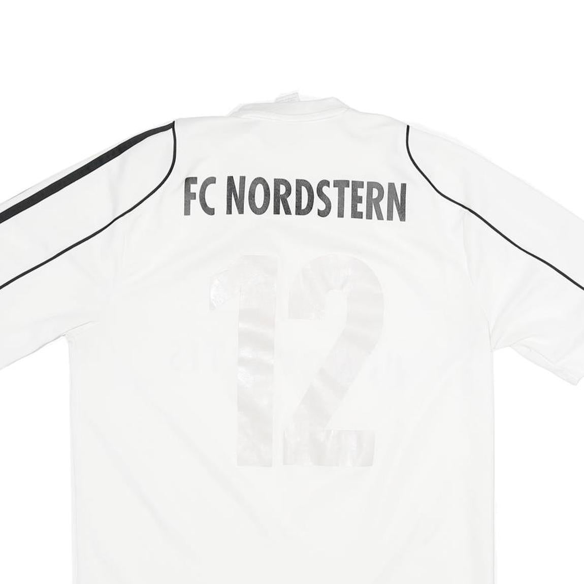 ADIDAS Mens White & Black FC Nordstern Graphic T-Shirt S Short Sleeve V-Neck
