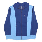 Womens Blue & Light Blue Casual Zip Up Polyester Blend Jacket M Plain Sporty