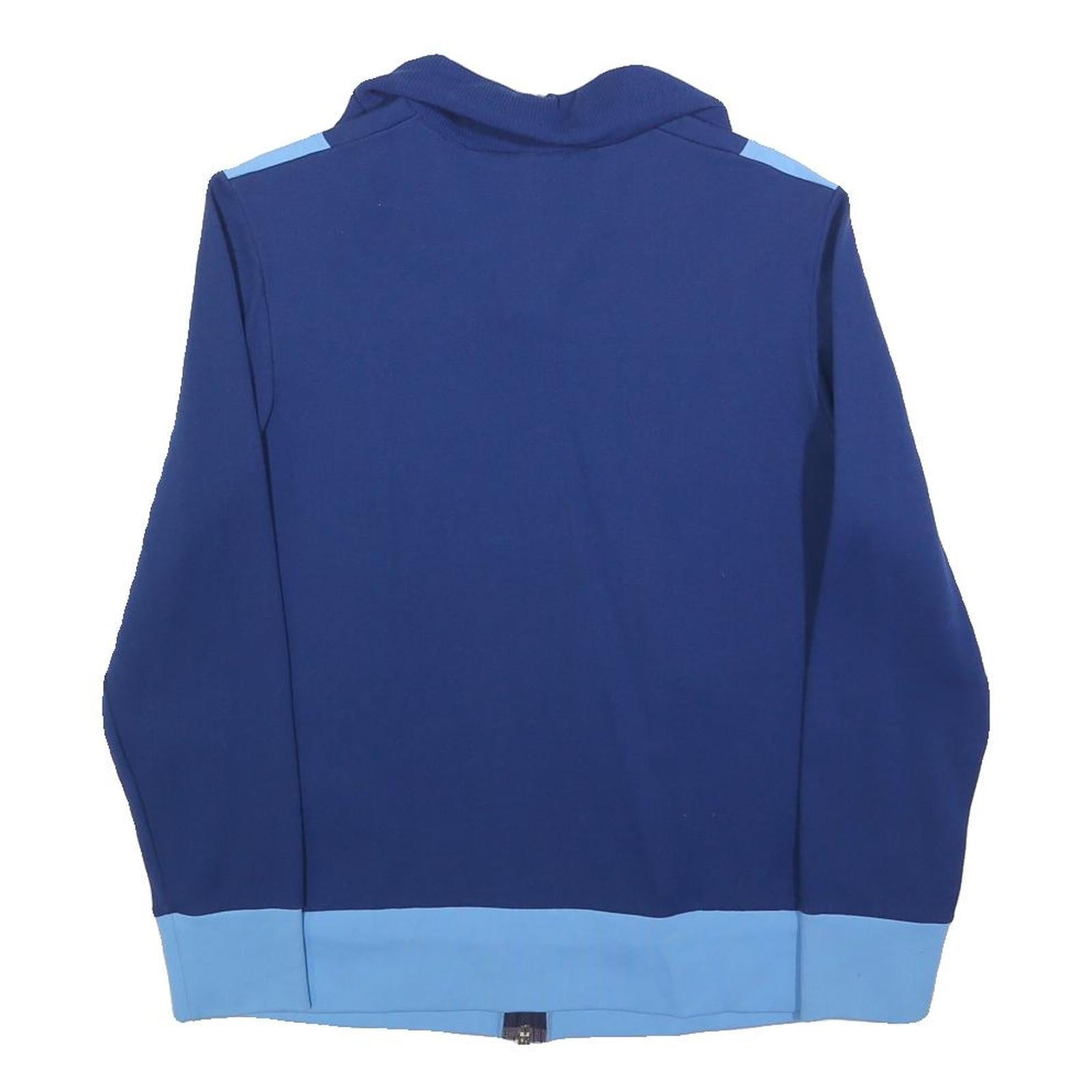 Womens Blue & Light Blue Casual Zip Up Polyester Blend Jacket M Plain Sporty