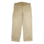 DICKIES Mens Regular Fit Straight Beige Cotton Jeans W34 L29 Workwear Casual