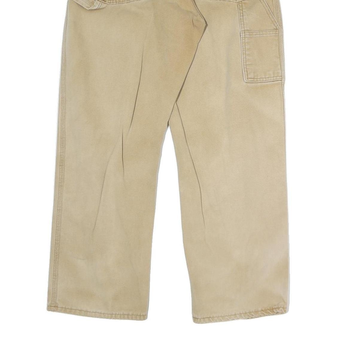 DICKIES Mens Regular Fit Straight Beige Cotton Jeans W34 L29 Workwear Casual