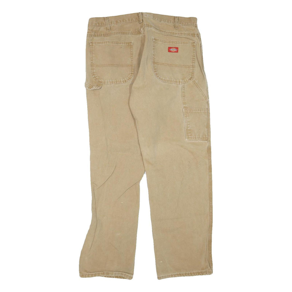 DICKIES Mens Jeans Beige Regular Straight Denim Medium W36 L32 Workwear Utility