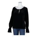 LIZ CLAIBORNE Womens Top Black Long Sleeve 90s M