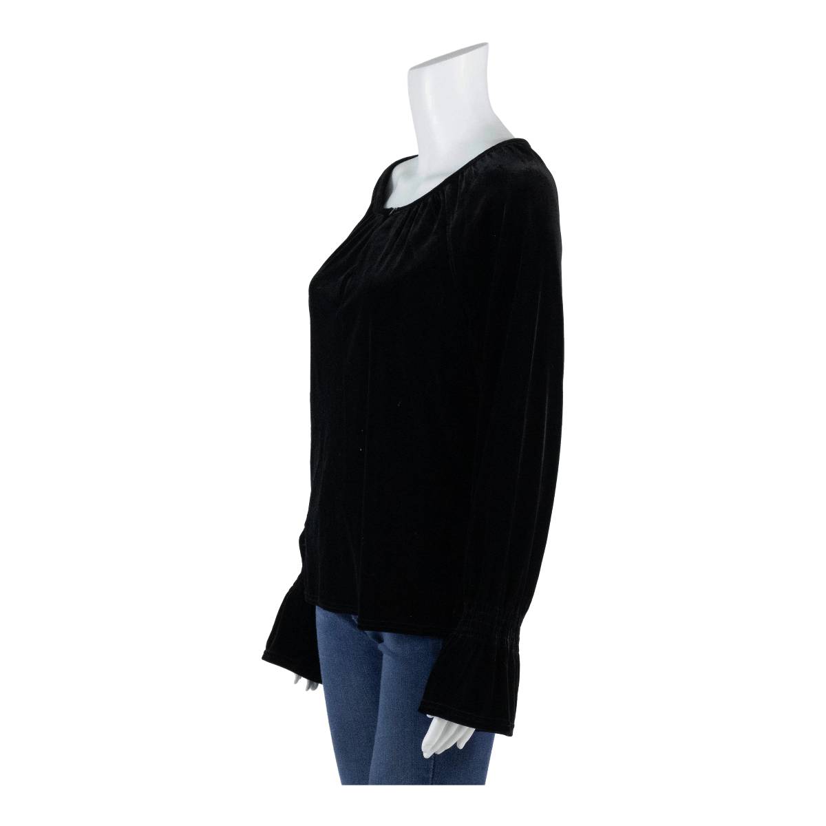 LIZ CLAIBORNE Womens Top Black Long Sleeve 90s M
