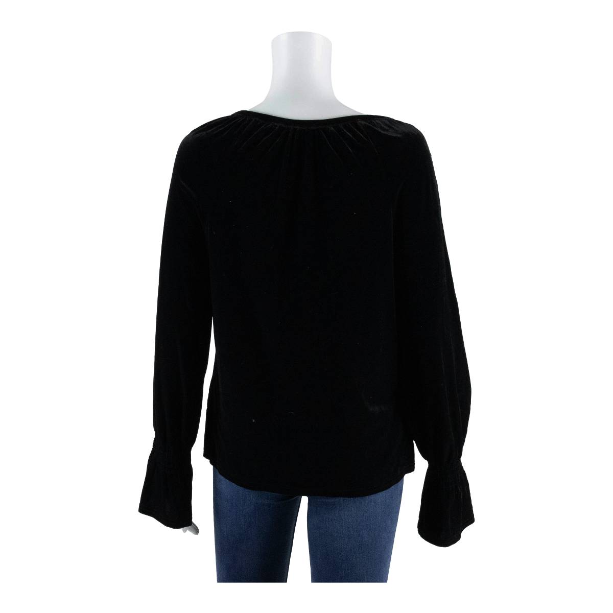 LIZ CLAIBORNE Womens Top Black Long Sleeve 90s M