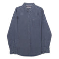 TOMMY HILFIGER Mens Blue Patterned Shirt M Cotton Long Sleeve Button