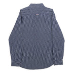 TOMMY HILFIGER Mens Blue Patterned Shirt M Cotton Long Sleeve Button