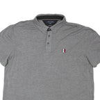 TOMMY HILFIGER Mens Grey Short Sleeve Polo Shirt XL Cotton Blend Basic Casual