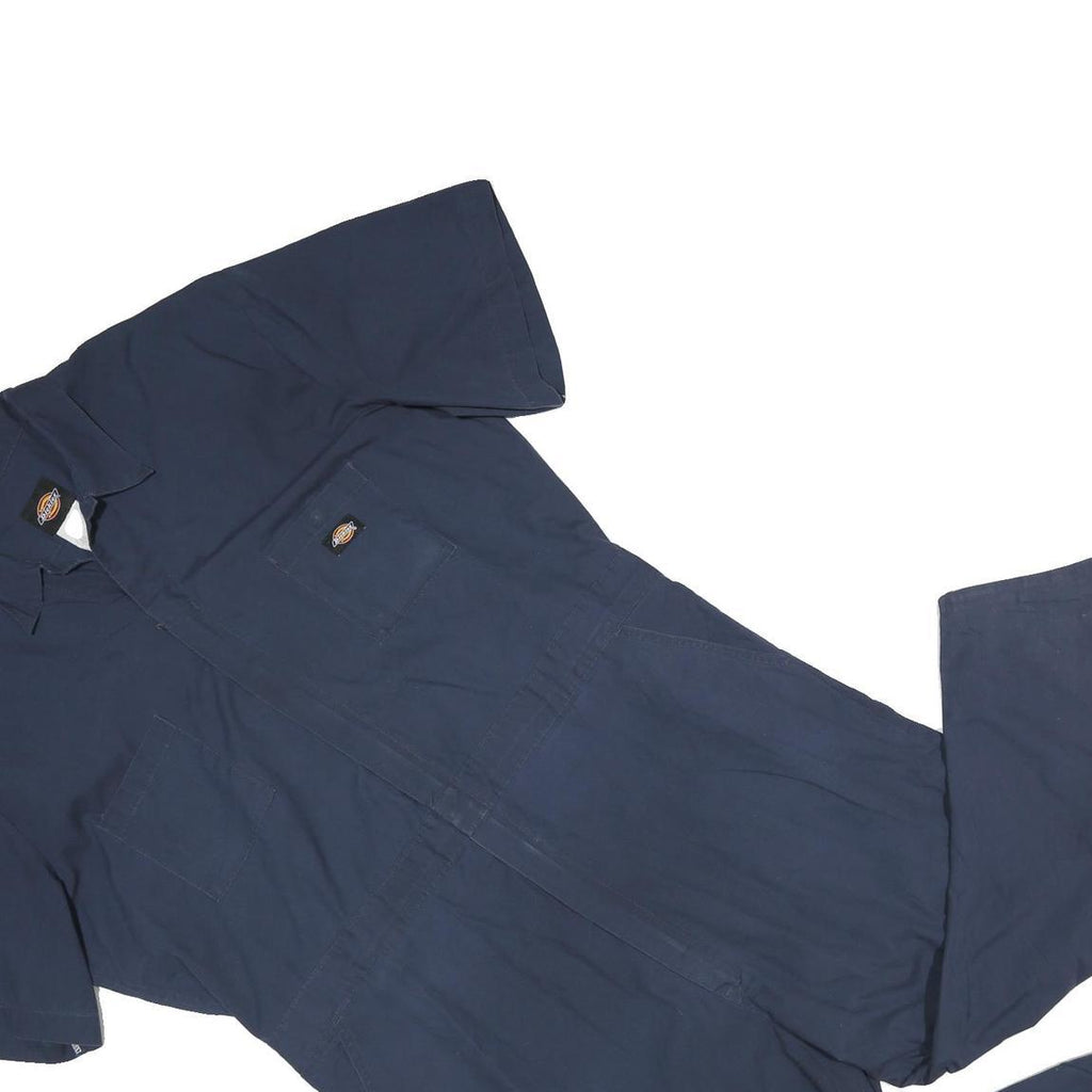 DICKIES Mens Navy Blue Cotton Regular Fit Dungarees L W46 L29 Workwear