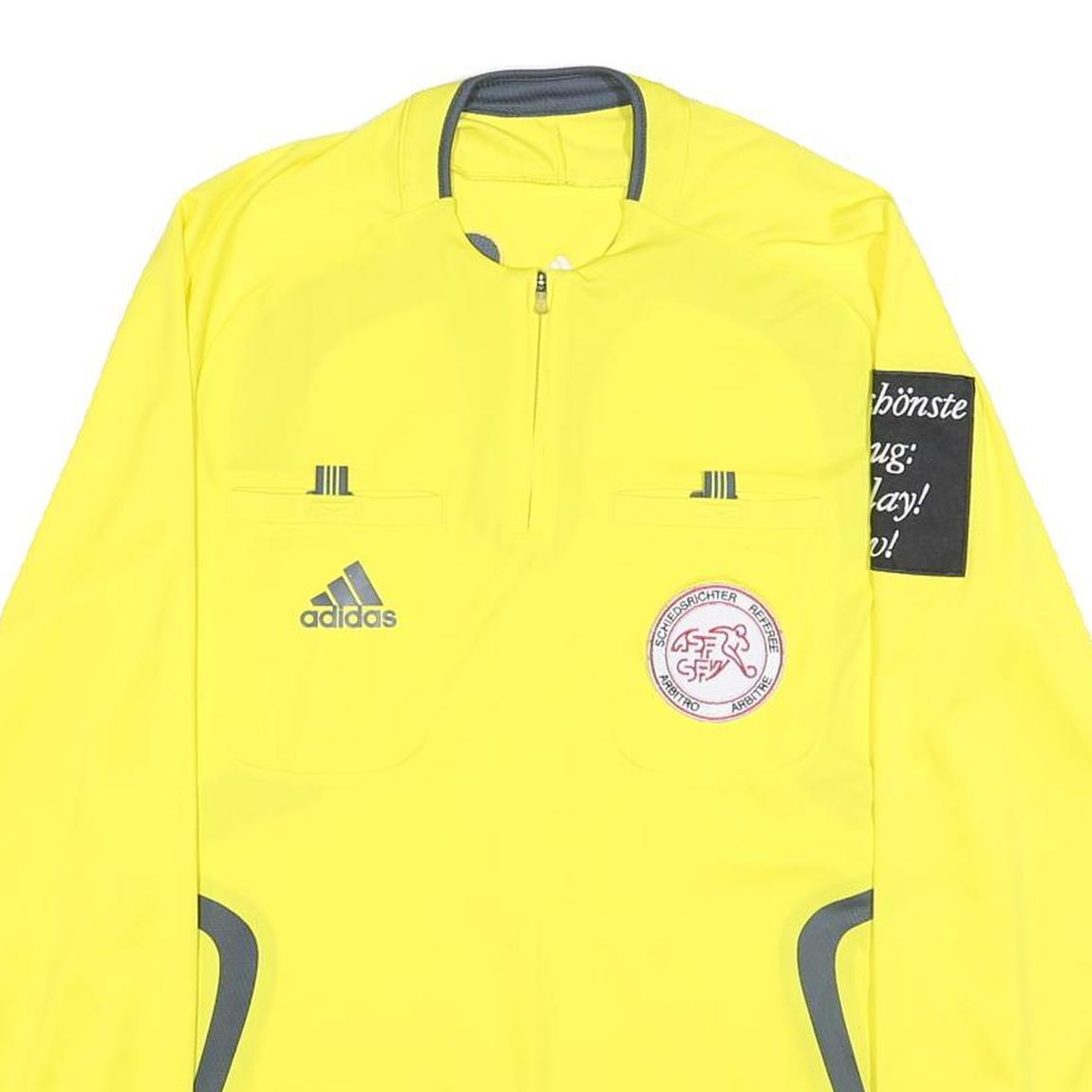 ADIDAS Switzerland FA Mens Yellow Long Sleeve Football Referee Jersey M