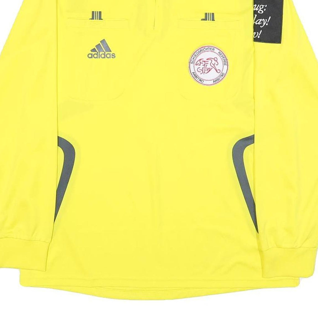 ADIDAS Switzerland FA Mens Yellow Long Sleeve Football Referee Jersey M