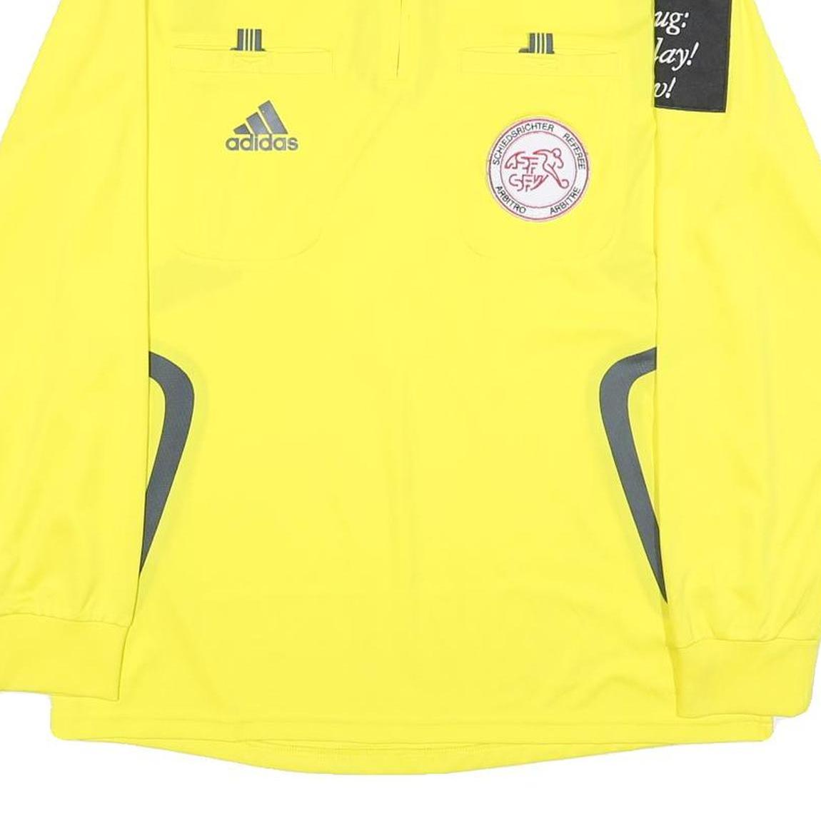 ADIDAS Switzerland FA Mens Yellow Long Sleeve Football Referee Jersey M