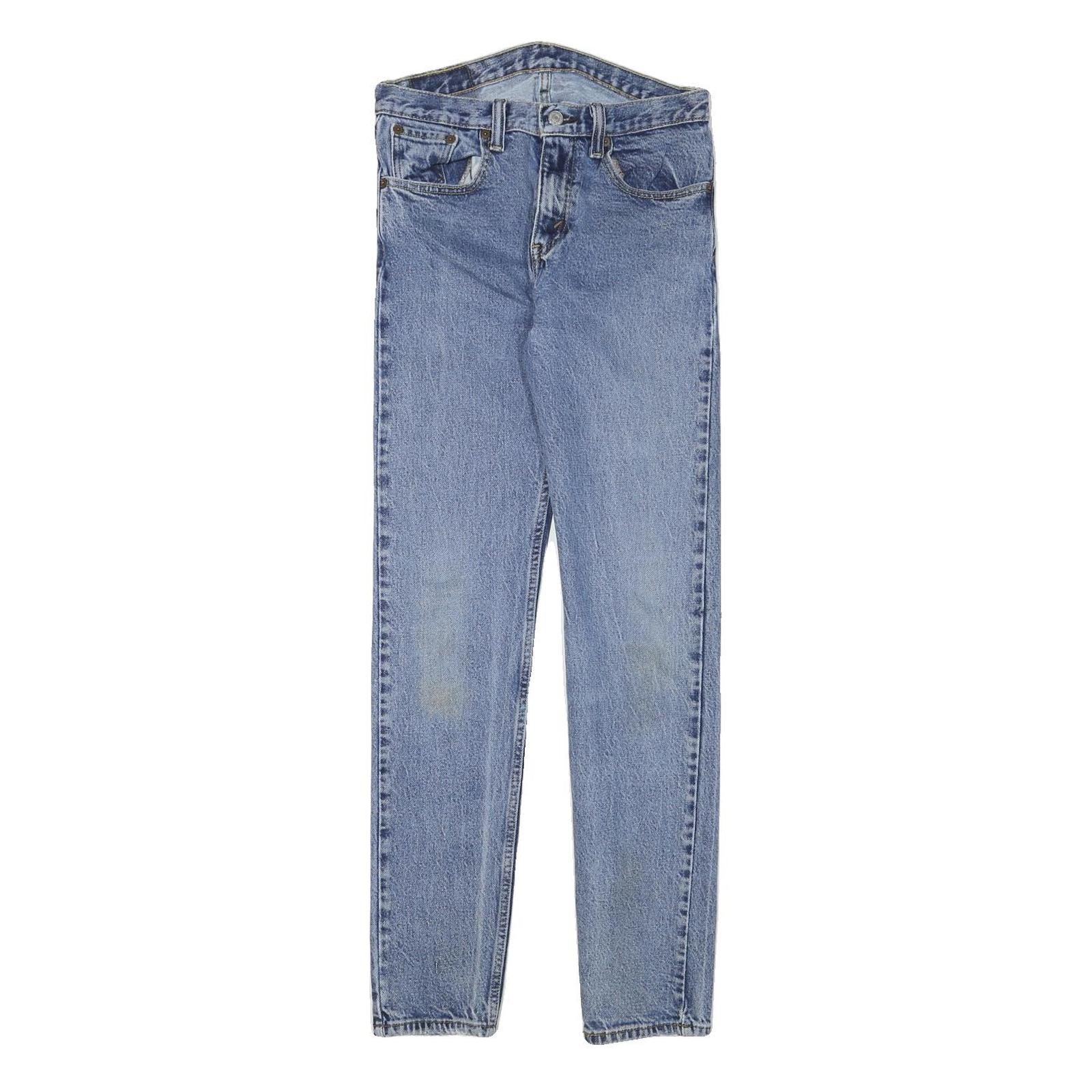 LEVI'S Mens Slim Fit Blue Denim Cotton Blend Jeans W27 L30 Classic Zip Pocket