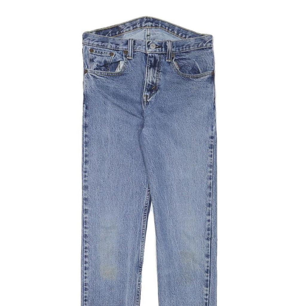 LEVI'S Mens Slim Fit Blue Denim Cotton Blend Jeans W27 L30 Classic Zip Pocket