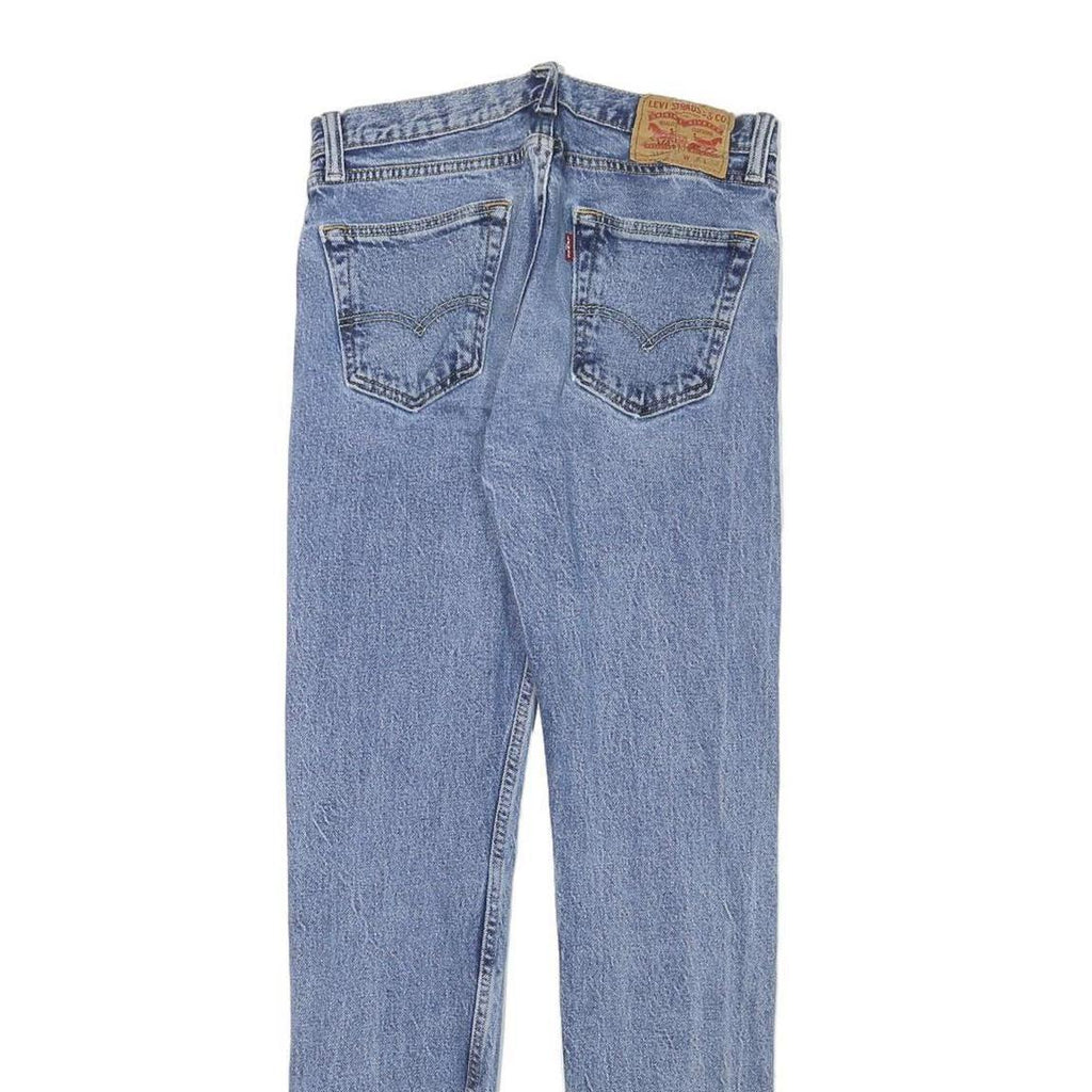 LEVI'S Mens Slim Fit Blue Denim Cotton Blend Jeans W27 L30 Classic Zip Pocket