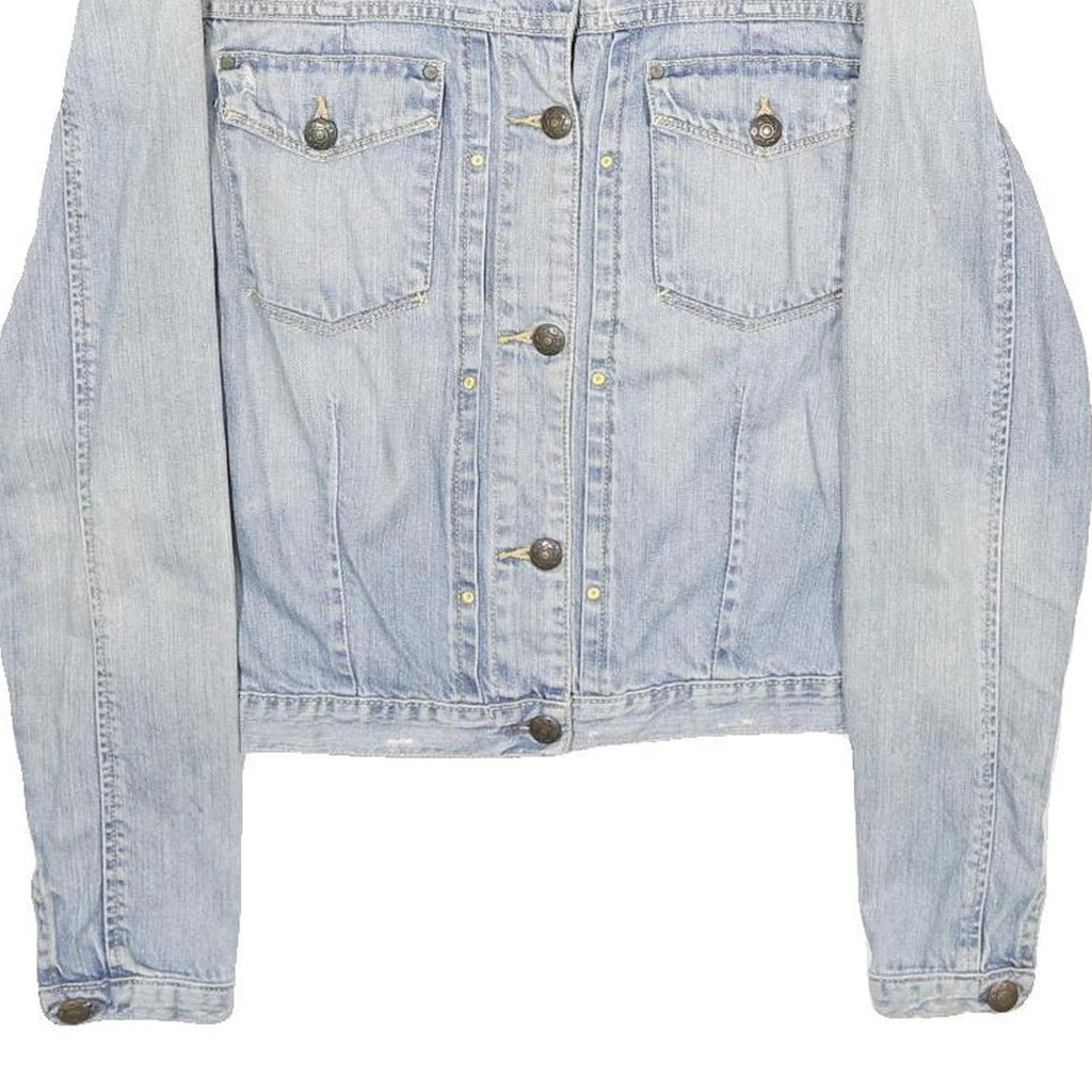 HILFIGER DENIM Womens Blue Cotton Blend Denim Jacket L Button Plain Casual