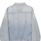 HILFIGER DENIM Womens Blue Cotton Blend Denim Jacket L Button Plain Casual