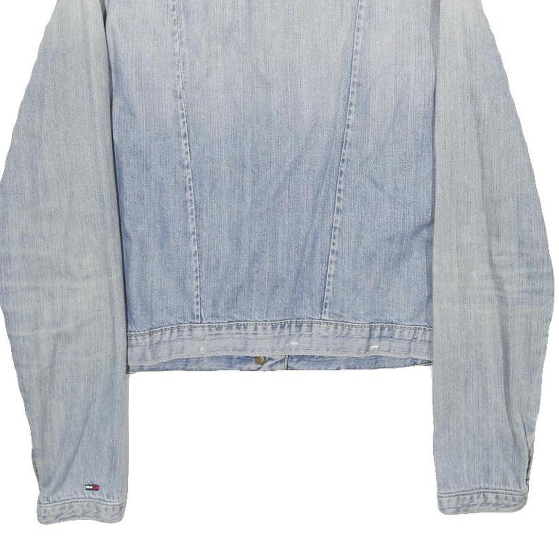 HILFIGER DENIM Womens Blue Cotton Blend Denim Jacket L Button Plain Casual