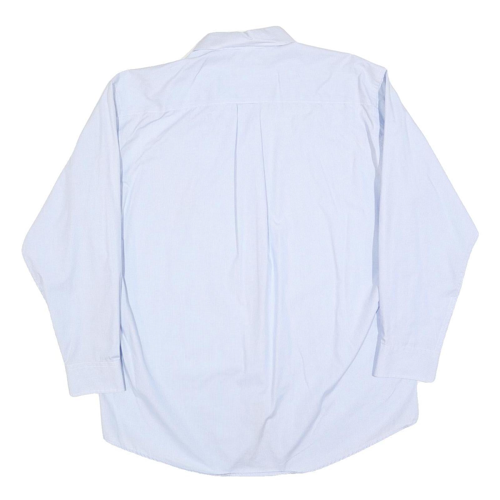 NAUTICA Mens Blue Plain Shirt L Button Down Collar Cotton Blend Smart Casual