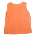 YESSICA Womens Orange Sleeveless Plain Top M Summer Casual