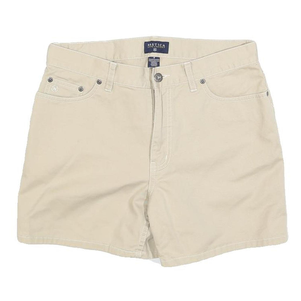 NAUTICA Womens Shorts Beige Casual Plain M W30 Cotton Blend Comfort Style